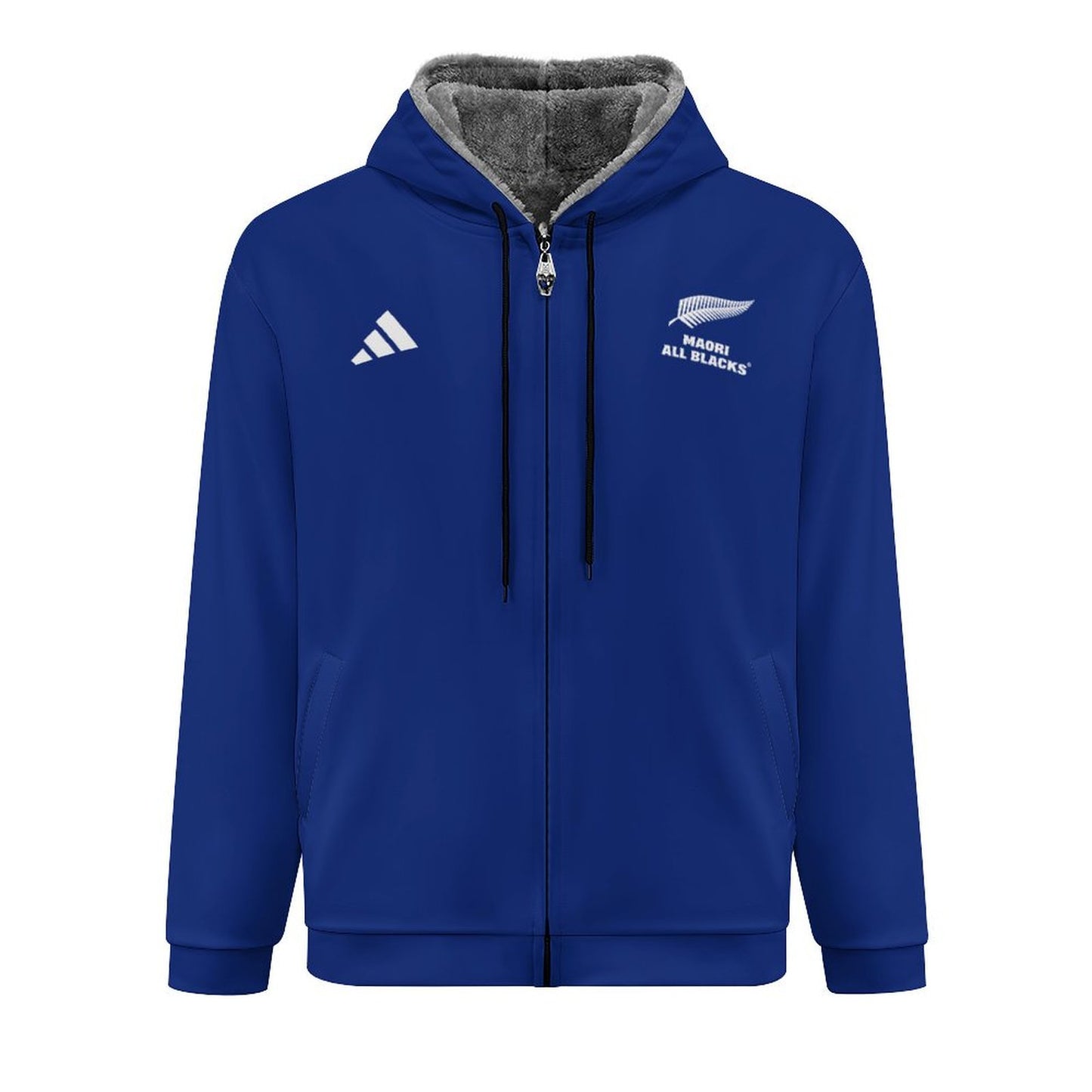 Māori All Blacks Zip-Up Fleece Hoodie