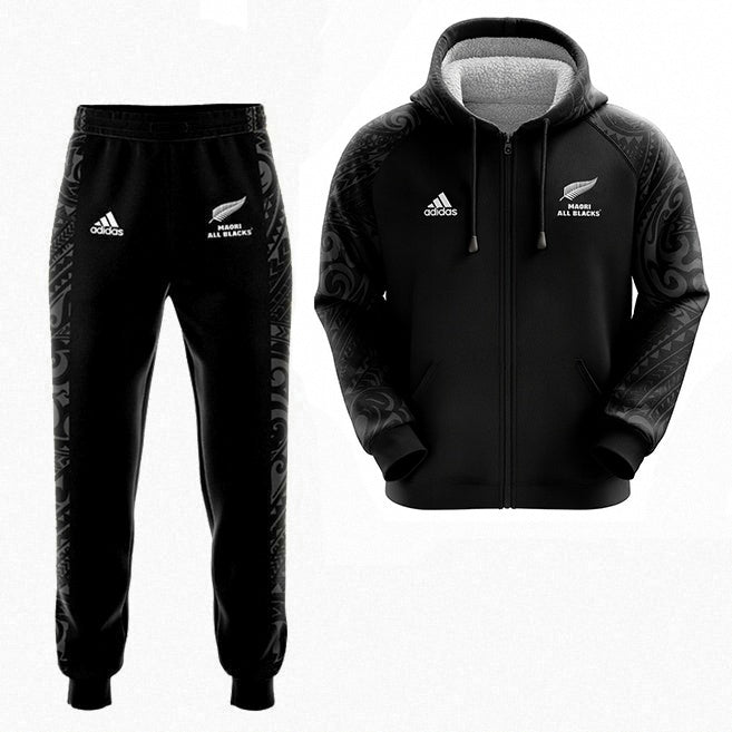 2025 All Blacks Maori Zip-Up Fleece Hoodie and Pants